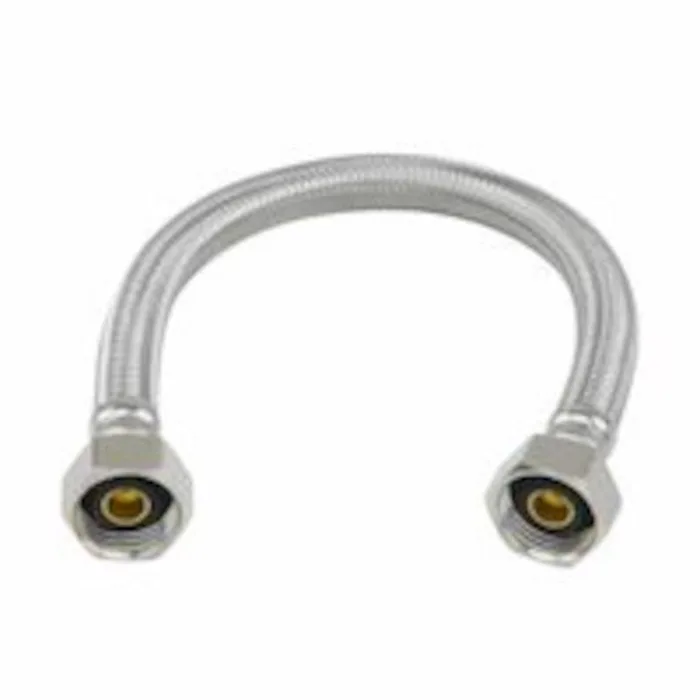 BrassCraft Plumbshop 1/2 in. FIP pc X 1/2 in. D FIP 12 in. Braided Stainless Steel Faucet Supply Lin
