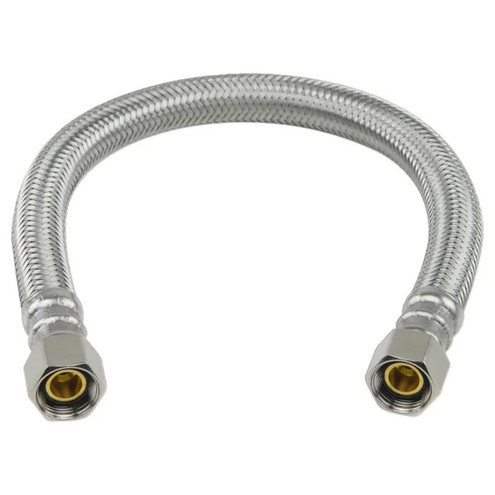 BrassCraft Plumbshop 3/8 in. Compression pc X 3/8 in. D Compression 12 in. Braided Stainless Steel F