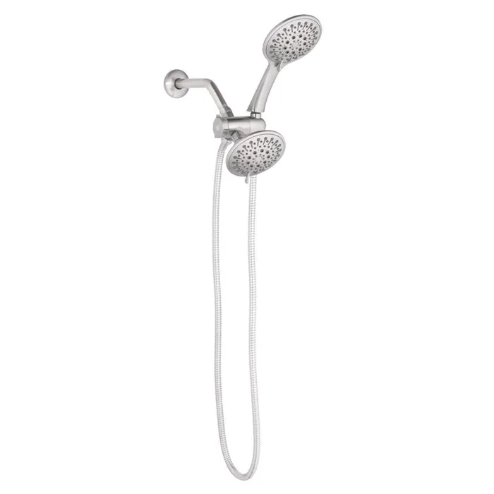 Oakbrook Collection Brushed Nickel Plastic 6 settings Showerhead Combo 1.8 gpm