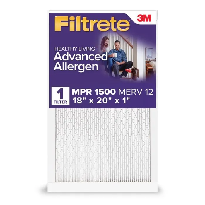 Filtrete Advanced Allergen 18 in. W X 20 in. H X 1 in. Polypropylene 1500 MPR Pleated Air Filter 1 p (Pack of 4)