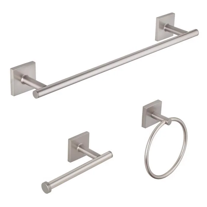OakBrook Collection Brushed Nickel Silver Die Cast Zinc Towel Holder