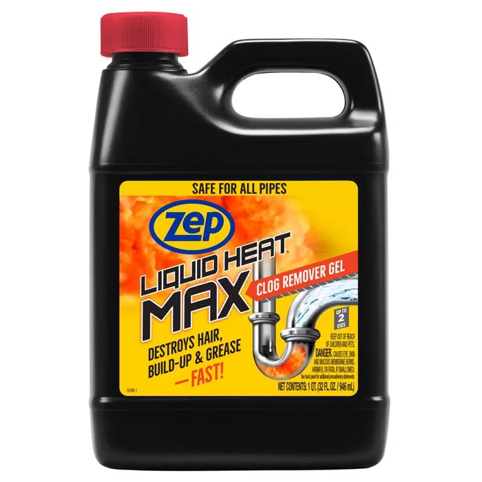 Zep Liquid Heat Gel Clog Remover 32 oz (Pack of 6)