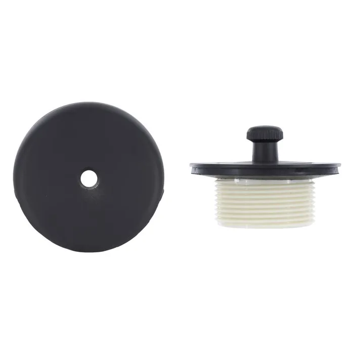 Danco 2-3/4 in. Matte Black Round Metal Lift and Turn Tub Drain Trim Kit