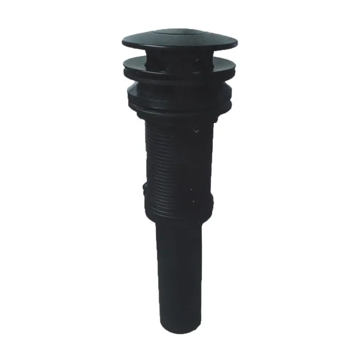 Danco 2.63 in. Matte Black Metal/Plastic Push Button Drain with Overflow