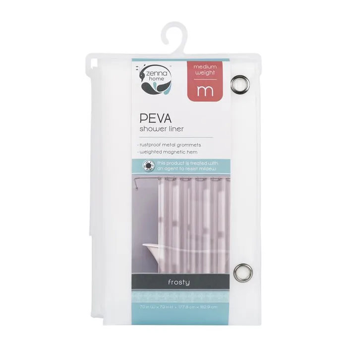Zenna Home 72 in. H X 70 in. W Frosted Shower Curtain Liner PEVA