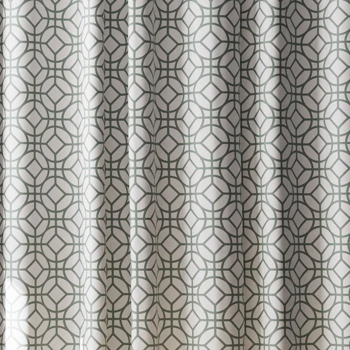 Zenna Home 72 in. H X 70 in. W Green Geometric Shower Curtain Fabric (Pack of 3)