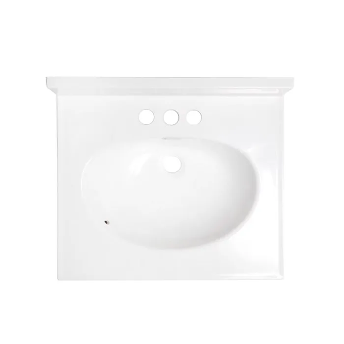 Arstar Cultured Marble Bathroom Sink 17 in. W X 19 in. D White