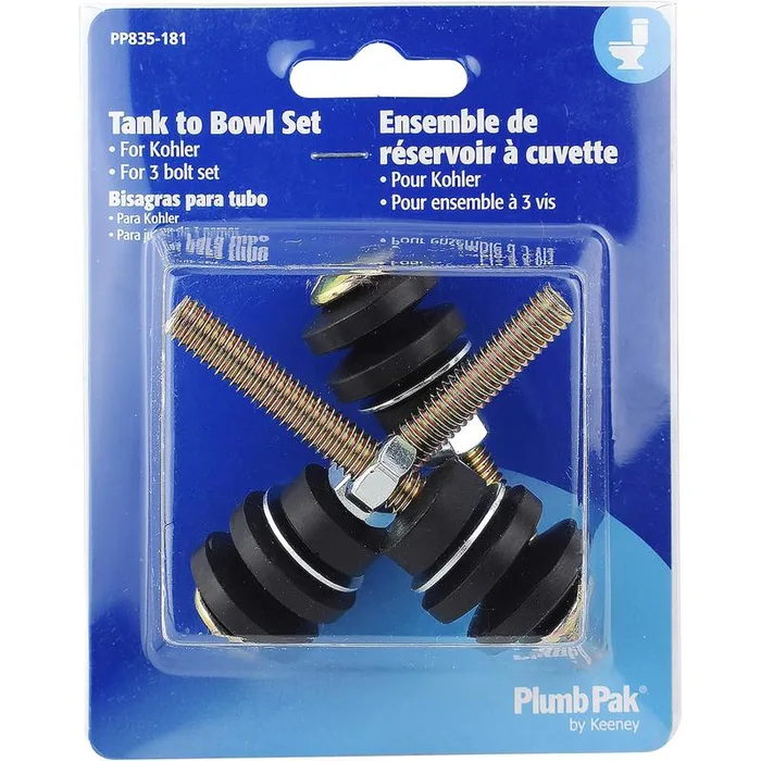 Plumb Pak Tank to Bowl Bolts Black Brass For Kohler