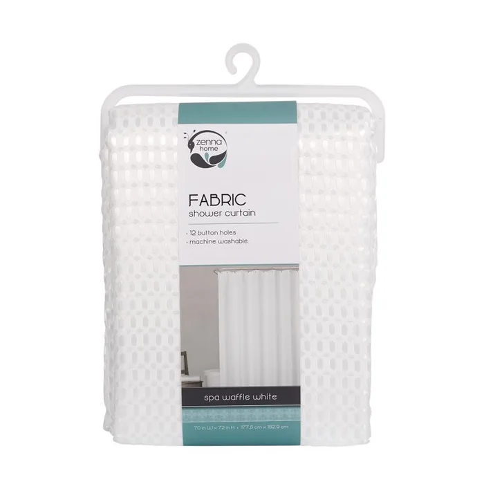 Zenna Home 72 in. H X 70 in. W White Shower Curtain Cotton (Pack of 3)