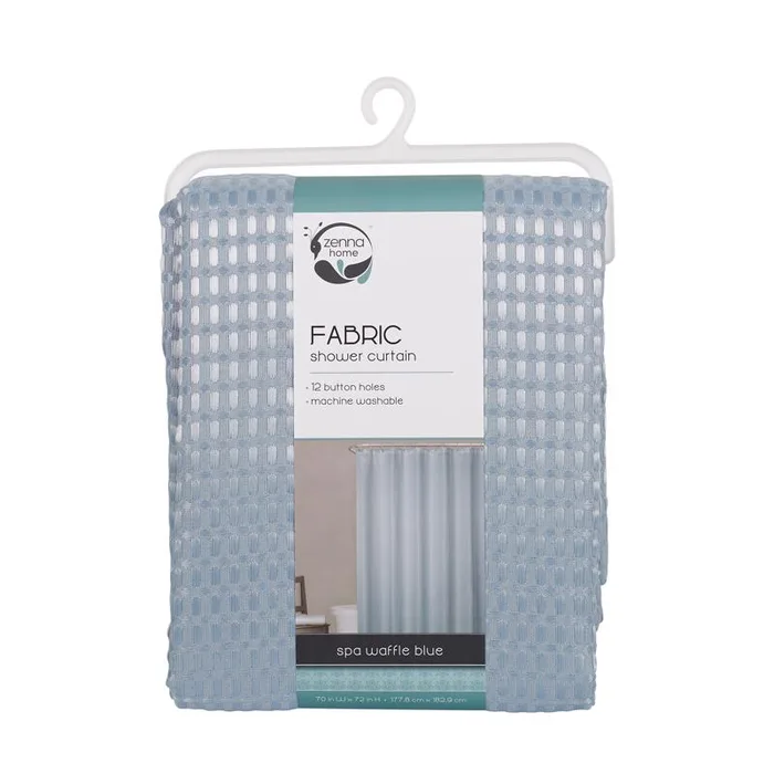 Zenna Home 72 in. H X 70 in. W Blue Shower Curtain Fabric (Pack of 3)