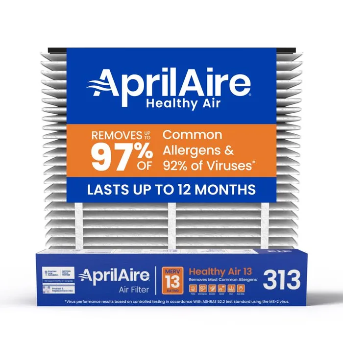 AprilAire 20 in. W X 20 in. H X 4 in. Synthetic Fiber 13 MERV Pleated Air Cleaner Cabinet Air Filter