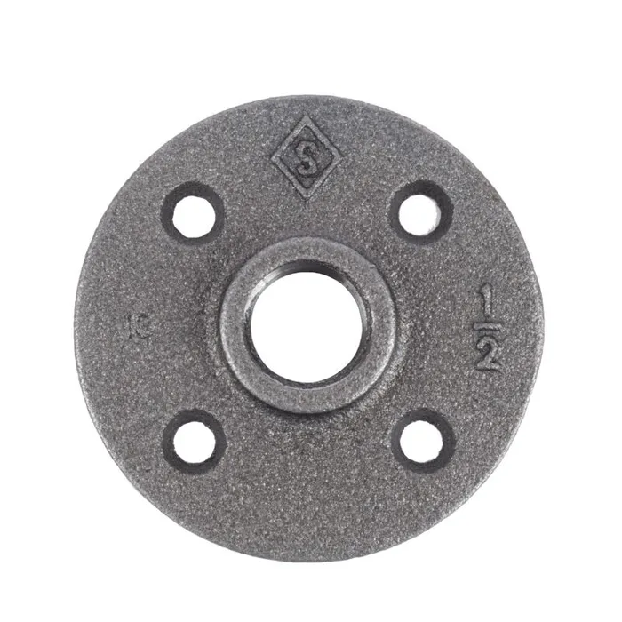 STZ Industries 1/2 in. FIP each Black Malleable Iron Floor Flange (Pack of 5)