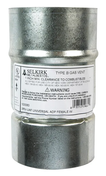 Selkirk Adjustable 3 in. D Stainless Steel Universal Female Adapter