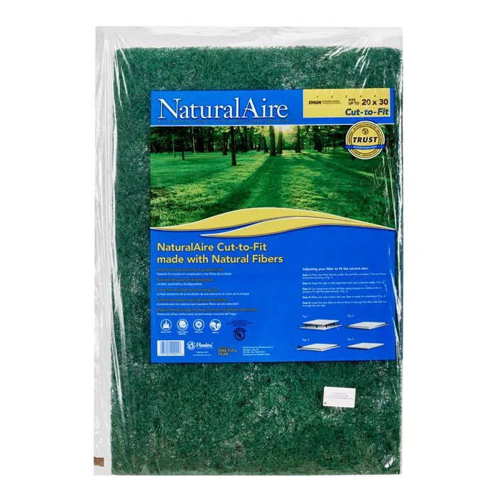 NaturalAire 20 in. W X 30 in. H X 1 in. Natural Fiber 1 MERV Air Filter 1 pk (Pack of 6)