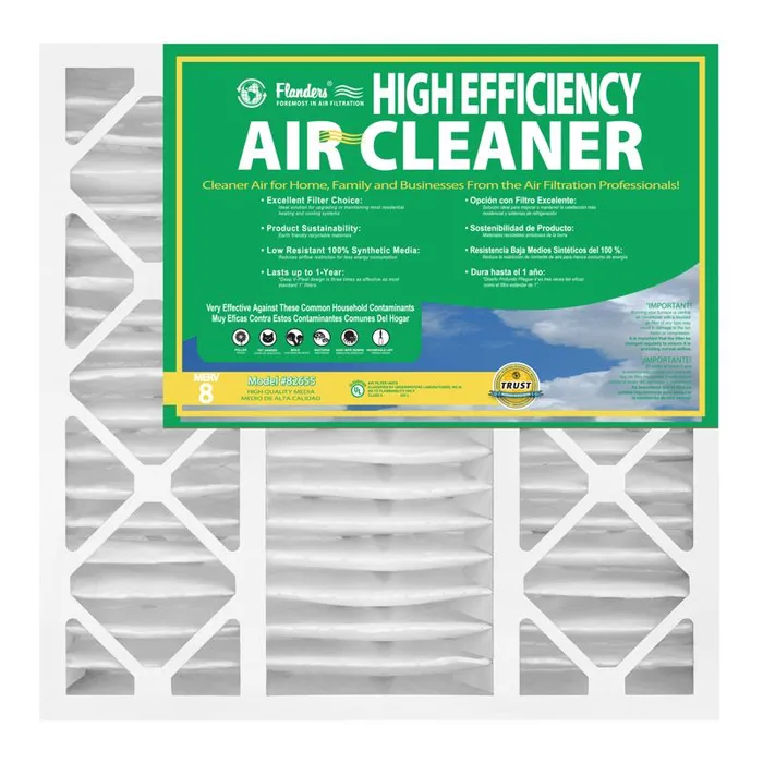 Flanders 20 in. W X 25 in. H X 4-1/2 in. Synthetic 8 MERV Pleated Air Filter 1 pk (Pack of 2)