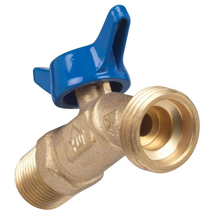 Homewerks 1/2 in. MIP in. X 3/4 in. Garden Hose Thread Brass No-Kink Hose Bibb