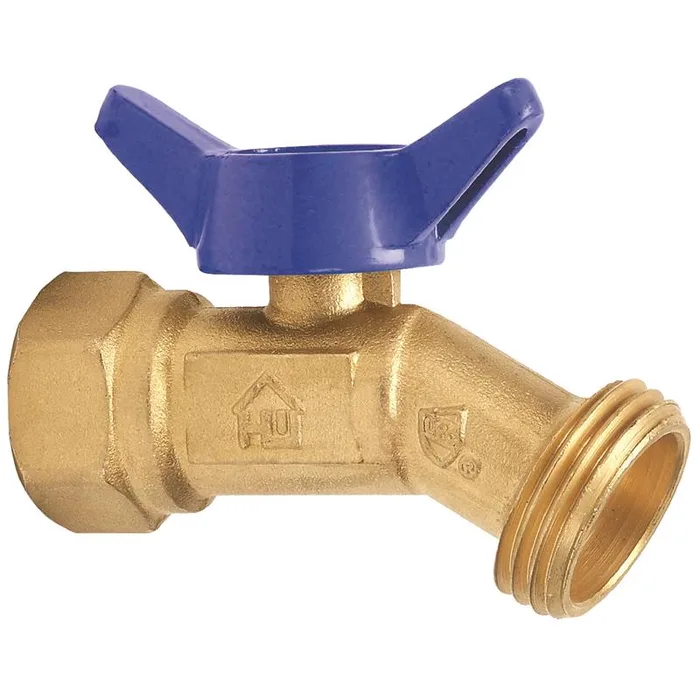 Homewerks 1/2 in. FIP in. X 3/4 in. Garden Hose Thread Brass No-Kink Hose Bibb