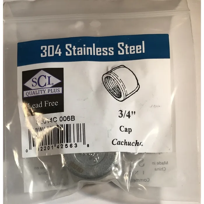 Smith-Cooper 3/4 in. FPT Stainless Steel Cap