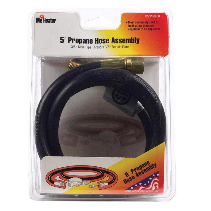 Mr. Heater 3/8 MPT in. D X 3/8 FF in. D X 5 ft. L Brass/Plastic LP Hose Assembly