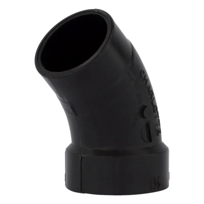 Charlotte Pipe 1-1/2 in. Hub X 1-1/2 in. D Spigot ABS 45 Degree Street Elbow