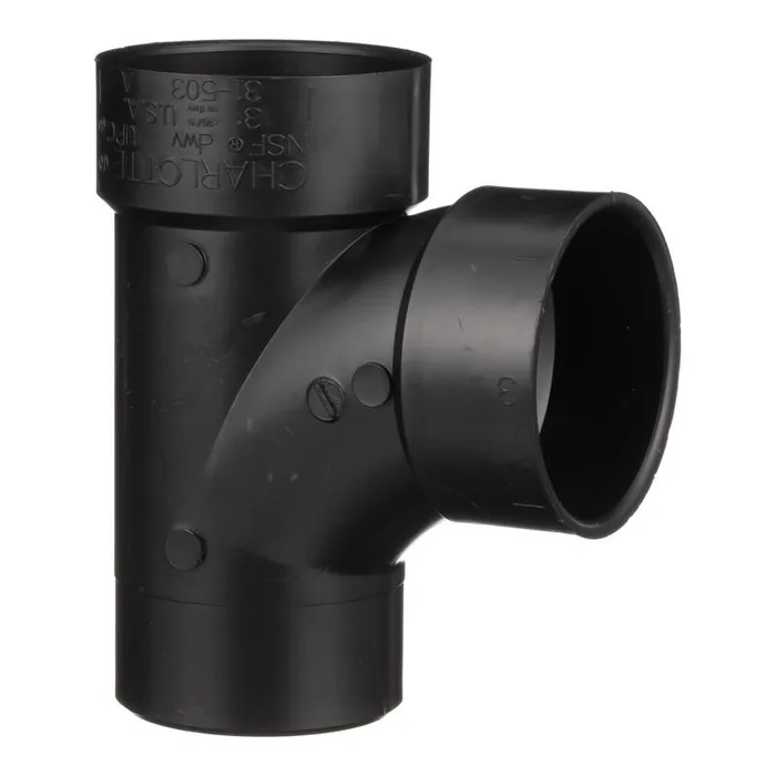 Charlotte Pipe 3 in. Hub X 3 in. D Hub ABS Sanitary Street Tee