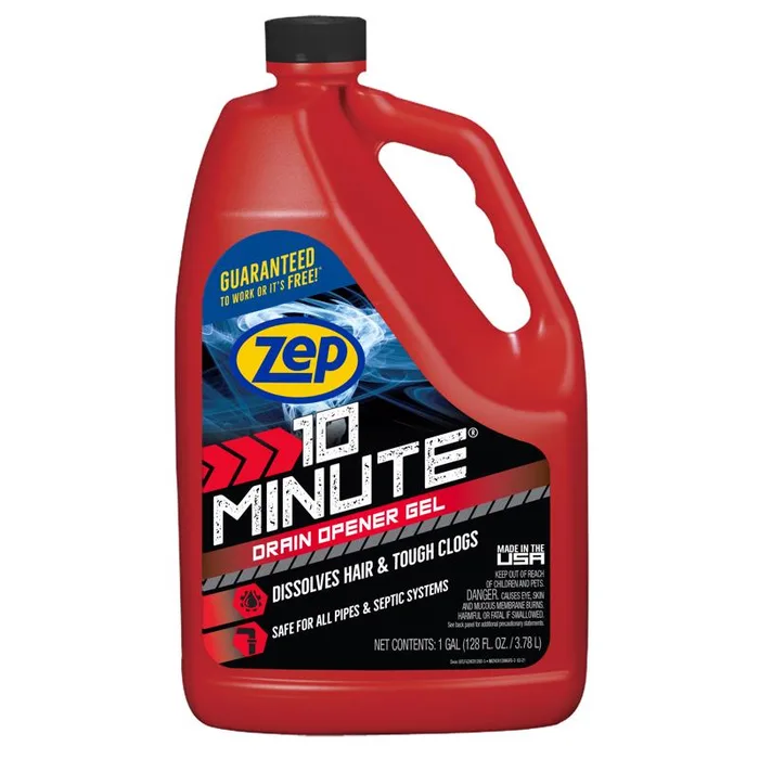 Zep 10 Minute Hair Clog Remover Gel Drain Cleaner 128 oz (Pack of 4)