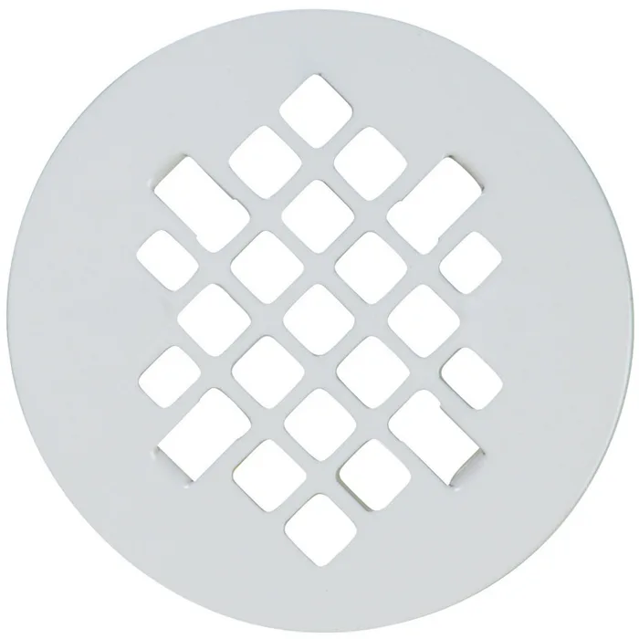Sioux Chief 4-1/4 in. Gloss White Round Stainless Steel Drain Grate