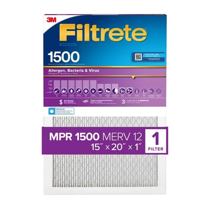 Filtrete 15 in. W X 20 in. H X 1 in. 1500 MPR Pleated Air Filter 1 pk (Pack of 4)