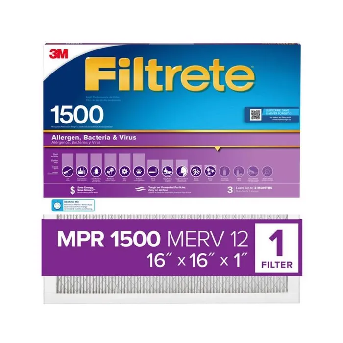 Filtrete 16 in. W X 16 in. H X 1 in. 1500 MPR Pleated Air Filter 1 pk (Pack of 4)