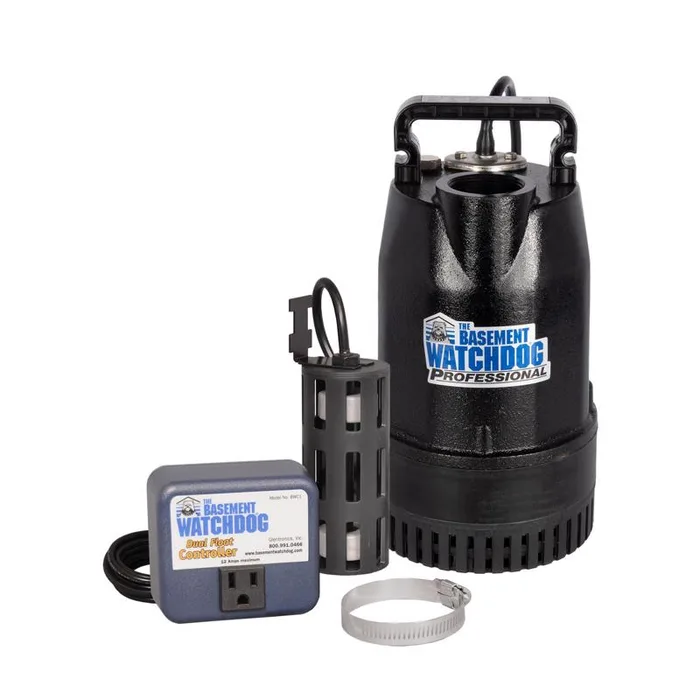 The Basement Watchdog 1/2 HP 4,400 gph Cast Iron Dual Reed Switch AC Submersible Sump Pump 10 ft