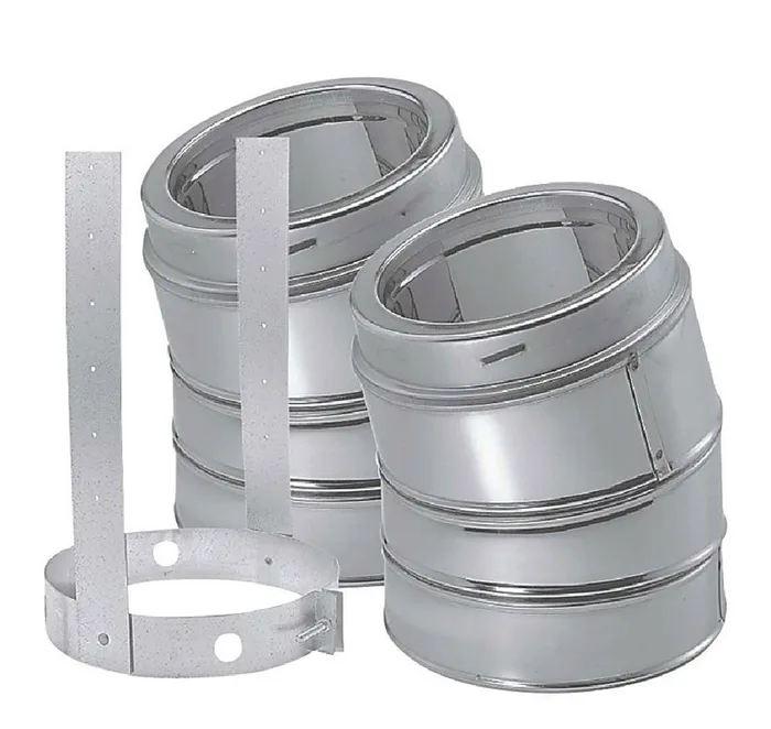 DuraVent DuraPlus 6 in. D X 6 in. D 30 deg Galvanized Steel Elbow Kit with Strap