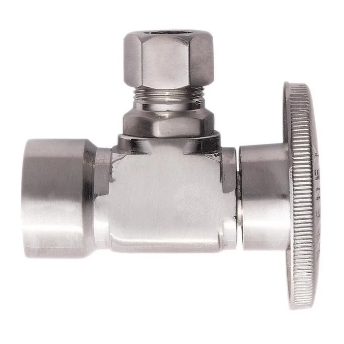Keeney 1/2 in. FIP in. X 3/8 in. Compression Brass Angle Stop Valve