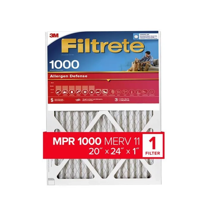 Filtrete 20 in. W X 24 in. H X 1 in. Polypropylene 1000 MPR Pleated Allergen Air Filter 1 pk (Pack of 4)