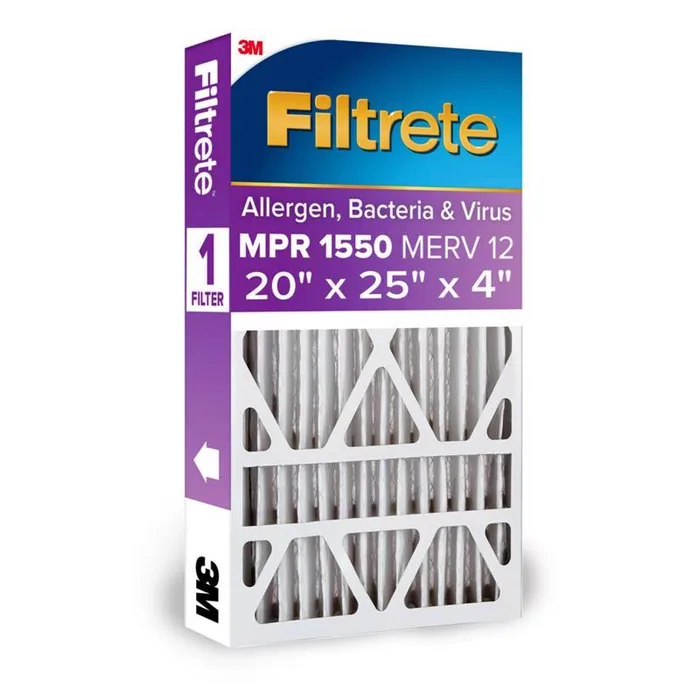 Filtrete 20 in. W X 25 in. H X 4 in. Polyester 12 MERV Pleated Allergen Air Filter 1 pk (Pack of 4)
