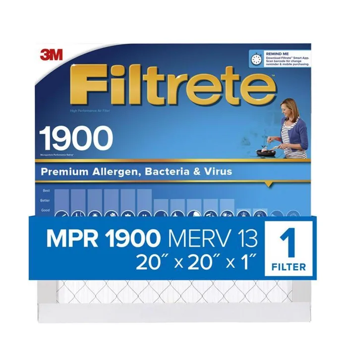 Filtrete 20 in. W X 20 in. H X 1 in. Polypropylene 1900 MPR Pleated Allergen Air Filter 1 pk (Pack of 4)