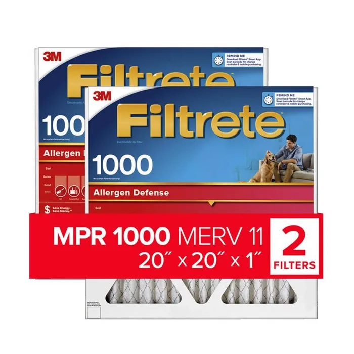 Filtrete 20 in. W X 20 in. H X 1 in. 1000 MPR Pleated Air Filter 2 pk (Pack of 3)
