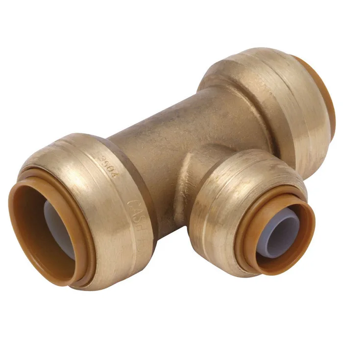 SharkBite 1/2 in. Push X 1/2 in. D Push Brass Reducing Tee