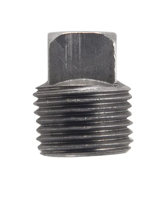 Billco Corporation 3/8 in. MPT Black Steel 0.495 in. L Square Head Plug (Pack of 5)