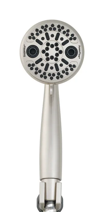 Oxygenics PowerFlow Brushed Nickel ABS 3 settings Handheld Showerhead 1.75 gpm
