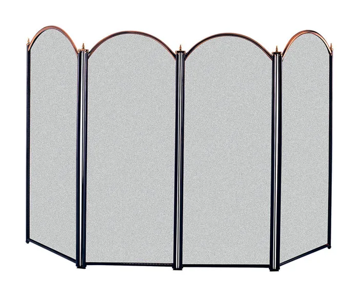 Panacea Black/Gray Antique Brass Fireplace Screen