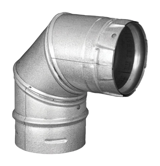 DuraVent 4 in. D X 4 in. D 90 deg Galvanized Steel Stove Pipe Elbow (Pack of 2)
