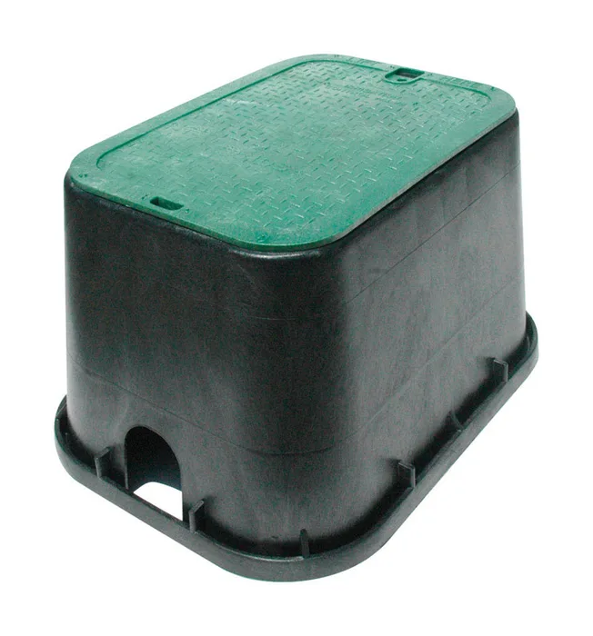 NDS 21 in. W X 16 in. D X 12-1/4 in. H Rectangular Valve Box with Overlapping Cover Black/Green