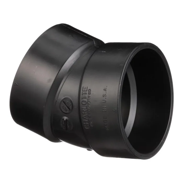 Charlotte Pipe 4 in. Hub X 4 in. D Hub ABS 22-1/2 Degree Elbow