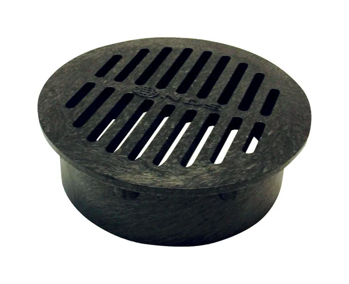 NDS 6 in. Black Round Polyethylene Drain Grate