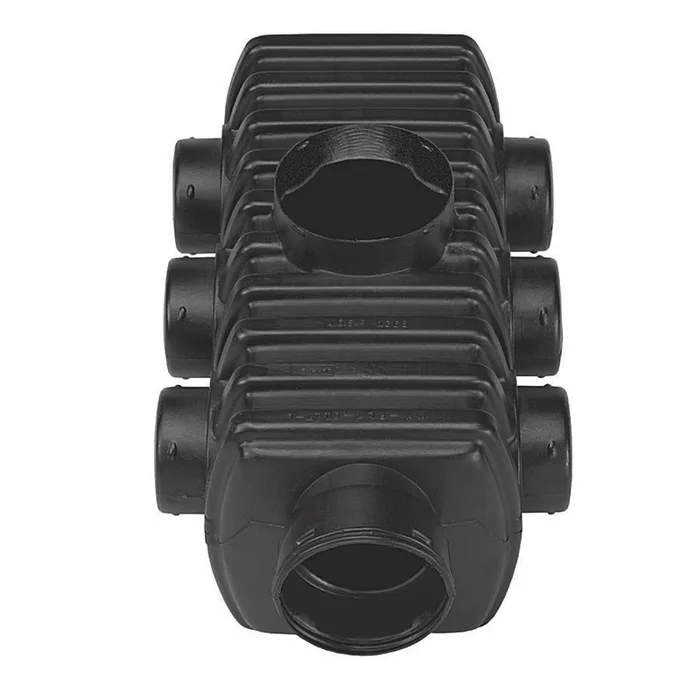 Advanced Drainage Systems New and Old Work Round Plastic 6 gang Distribution Box Black