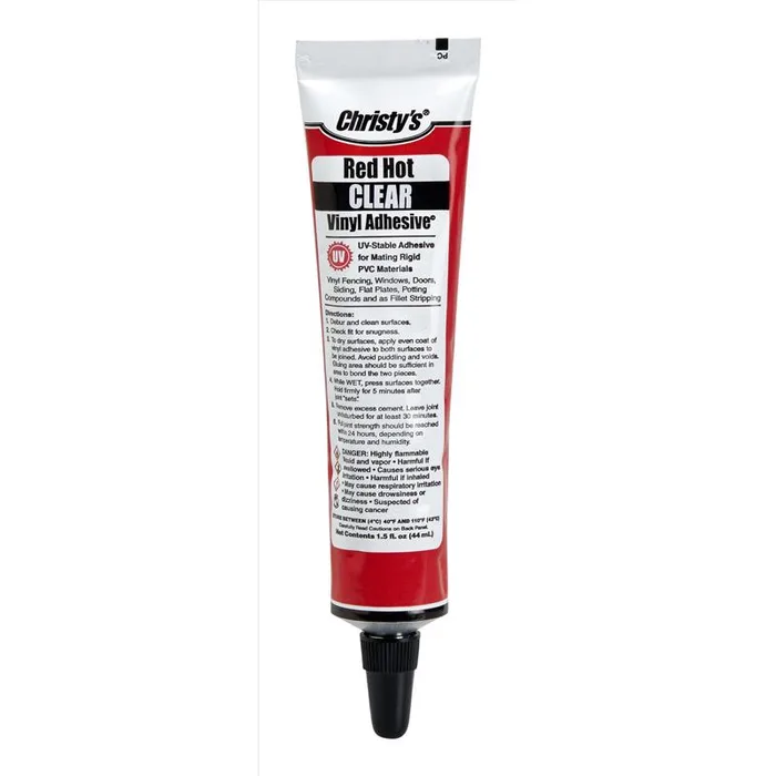 Christy's Red Hot Clear Adhesive and Sealant For PVC/Vinyl 1.5 oz