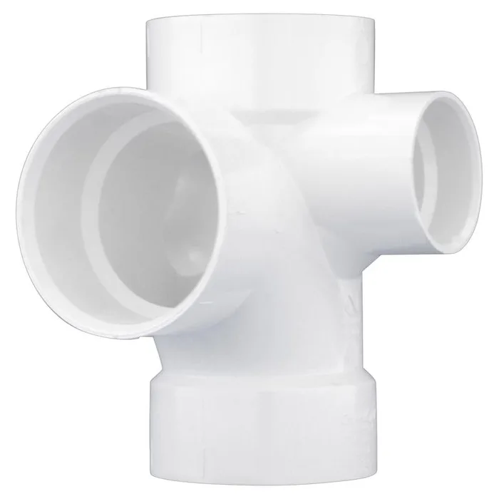 Charlotte Pipe Schedule 40 3 in. Hub X 3 in. D Hub PVC Reducing Double Fixture Fitting Tee 1 pk
