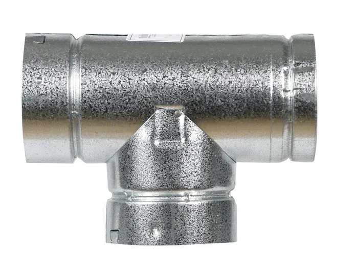 Selkirk 4 in. X 4 in. X 4 in. Aluminum/Galvanized Steel Stove Pipe Tee Cap Flow Tee (Pack of 2)