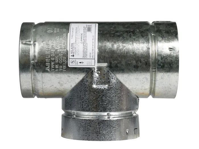Selkirk 5 in. X 5 in. X 5 in. Aluminum/Galvanized Steel Stove Pipe Tee Cap Flow Tee (Pack of 2)