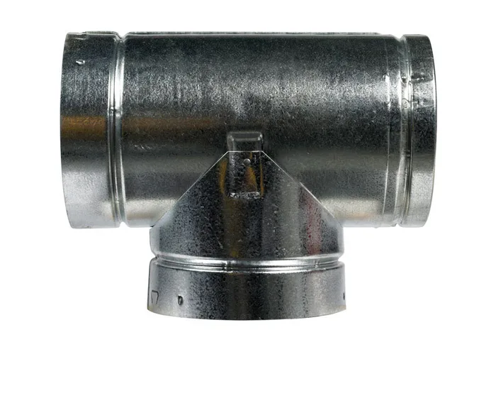 Selkirk 6 in. X 6 in. X 6 in. Aluminum/Galvanized Steel Stove Pipe Tee Cap Flow Tee (Pack of 2)